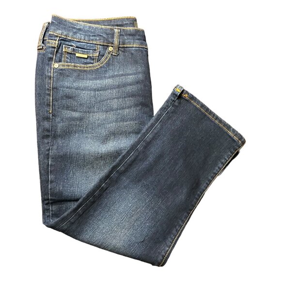 Nine West Womens Jeans Size 6 Chrystie Capri Denim Dark Blue Mid Rise - Picture 2 of 8